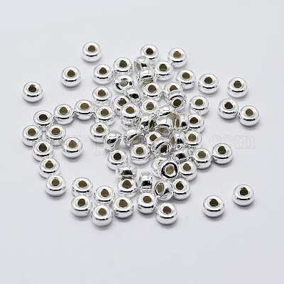 Sterling Silver 925 Rondelle Spacers Beads 3mm with hole 1mm