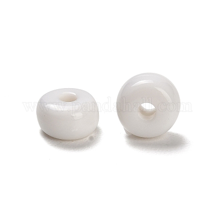 不透明アクリルカラムビーズ ホワイト 7x4mm 穴：1.8mmの通販