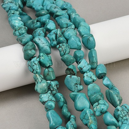 Gfsdjalkj Natural Blue Howlite Turchese Gem Gem Pietra Perle - Foto 2