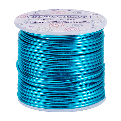 BENECREAT 10 Gauge/2.5mm Tarnish Resistant Jewelry Craft Wire 24.5m Bendable Aluminum Sculpting Metal Wire for Jewelry Craft Beading Work - Deepskyblue AW-BC0001-2.5mm-14-1