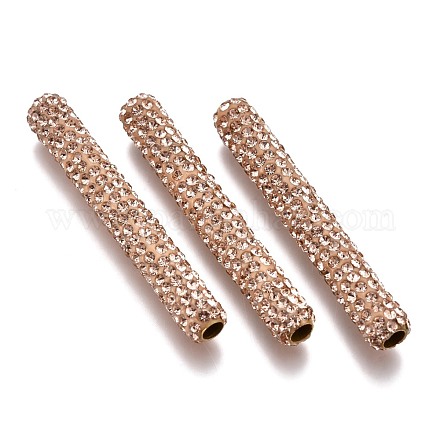 Perles tubes de strass en pâte polymère RB-L080-04-1