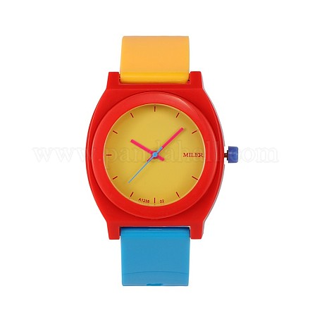 高品質のトレンディなプラスチック製のクオーツ腕時計  レッドオレンジ  240x20mm  ウォッチヘッド：48x43x12mm WACH-N018-02-1