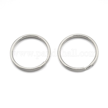 Original Color 304 Stainless Steel Split Key Ring Clasps for Keychain Making STAS-E083-21P-1