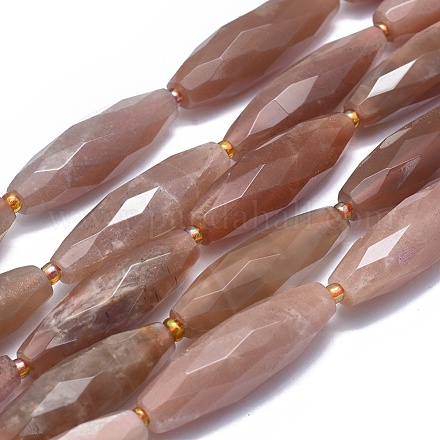 Chapelets de perles de sunstone naturelle naturelles G-O179-G23-1
