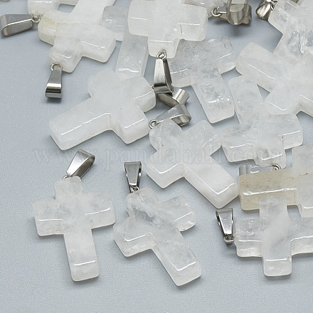 Natural Quartz Crystal Pendants X-G-T080-21-1