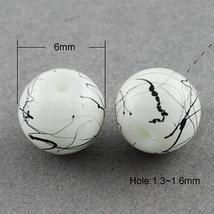 Chapelets de perles en verre d'effilage X-GLAD-S074-6mm-74-1