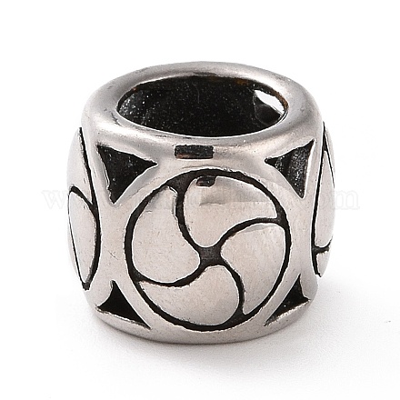 304 Stainless Steel Large Hole Beads STAS-M301-25AS-1