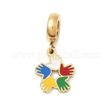 304 нержавеющая сталь цветная эмаль европейские подвески-шармы STAS-D153-01B-G-1