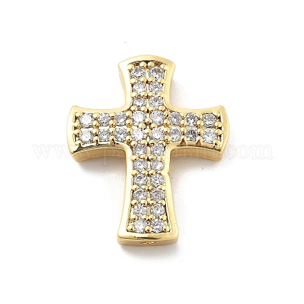 Латунные микропаве прозрачные подвески с фианитом KK-L228-44C-G-1