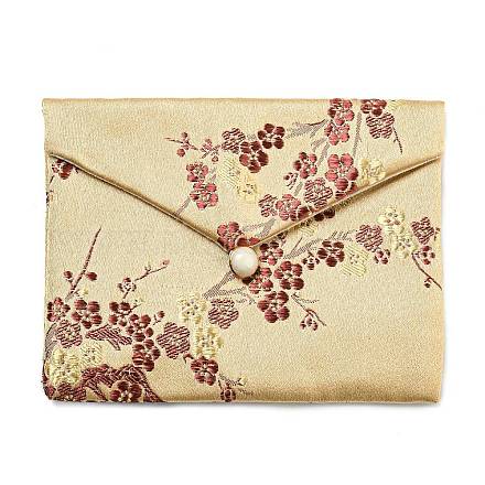 Мешочки для хранения ювелирных изделий из цветочной ткани в китайском стиле AJEW-D065-01C-02-1