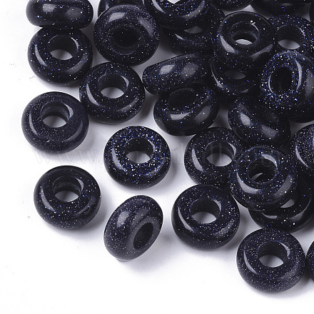 Synthetische blaue Goldstone europäische Perlen G-Q503-02-1
