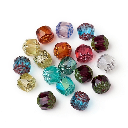 Perles de verre tchèques galvanisées X-GLAA-G077-28C-1