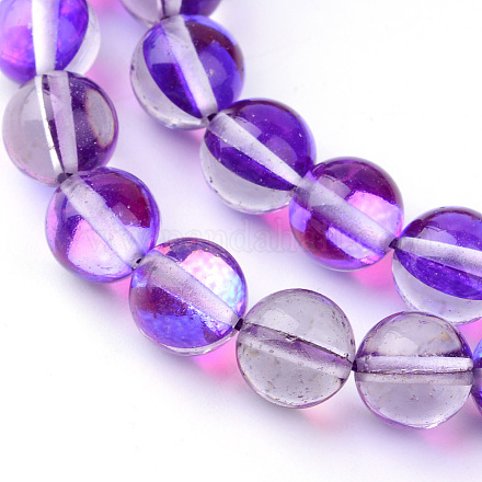 Chapelets de perles en pierre de lune synthétique G-R375-10mm-B09-1
