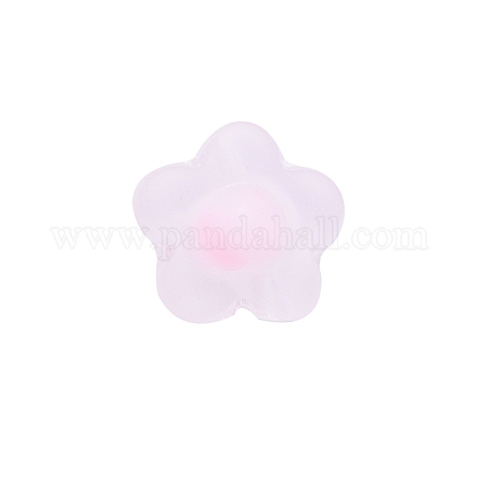 つや消し樹脂カボション  女性のためのネイルアートデコレーションアクセサリー  花  ピンク  16.5x17x9.5mm  穴：2.5mm MRMJ-T073-14B-1