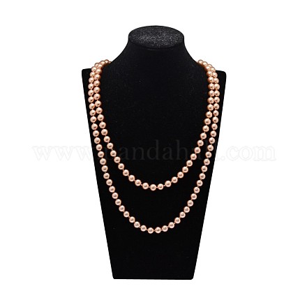Glass Pearl Beaded Necklaces NJEW-K042-8mm-HD76-1
