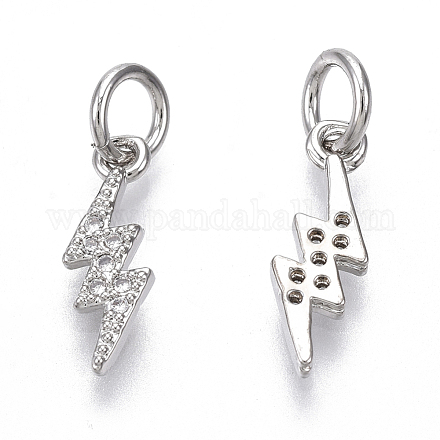 Brass Micro Pave Cubic Zirconia Charms ZIRC-R109-017P-NF-1
