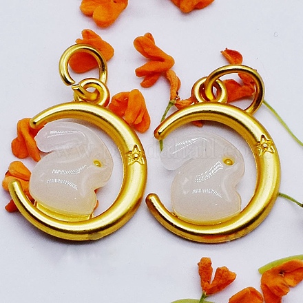 Луна со стеклянными подвесками в виде кролика GLAA-WH0030-11-1