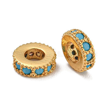 Стойки обшивки латунь микро проложить кубического циркония бусы KK-U030-30G-08-1