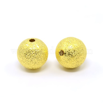 12mm Golden Color Brass Round Spacer Textured Beads X-EC249-G-1