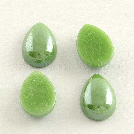 Pearlized Plated Opaque Glass Cabochons PORC-S778-13x18-08-1