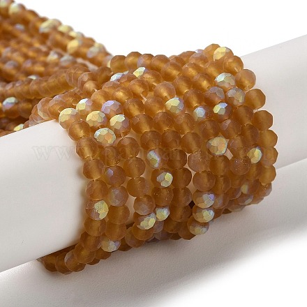 Chapelets de perles en verre imitation jade EGLA-A034-T3mm-MB04-1
