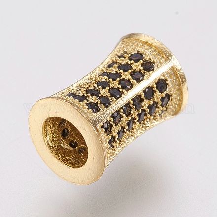 Eco-Friendly Brass Micro Pave Cubic Zirconia Beads ZIRC-F083-076G-01-RS-1