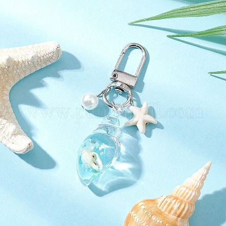 Светящиеся в темноте акриловые украшения в виде раковин HJEW-JM03290-01-1