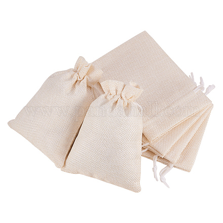 BENECREAT 25PCS Burlap Bags with Drawstring Gift Bags Jewelry Pouch for Wedding Party Treat and DIY Craft - 5.5 x 3.9 Inch ABAG-BC0001-05B-14x10-1