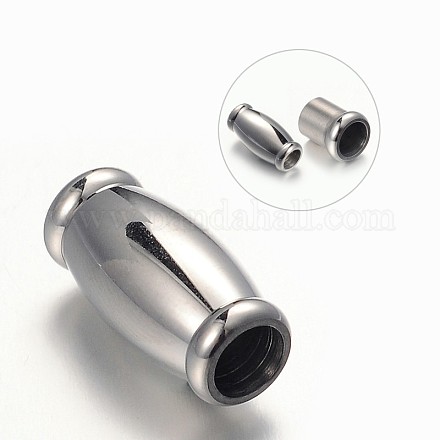 Barrel Shape 304 Stainless Steel Magnetic Clasps STAS-N061-30A-1