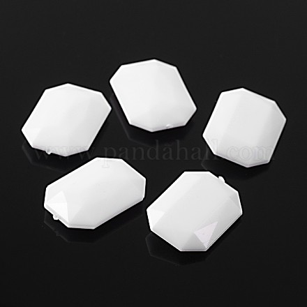 Pointed Back & Faceted Rectangle Acrylic Cabochons SACR-O002-10-18x25mm-1