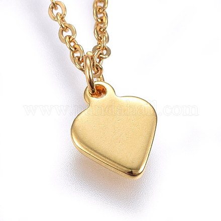 304 Stainless Steel Pendant Necklaces NJEW-H488-08G-1