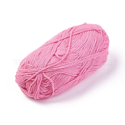 綿編み糸  かぎ針編みの糸  ショッキングピンク  1mm  約120m /ロール YCOR-WH0004-A02-1