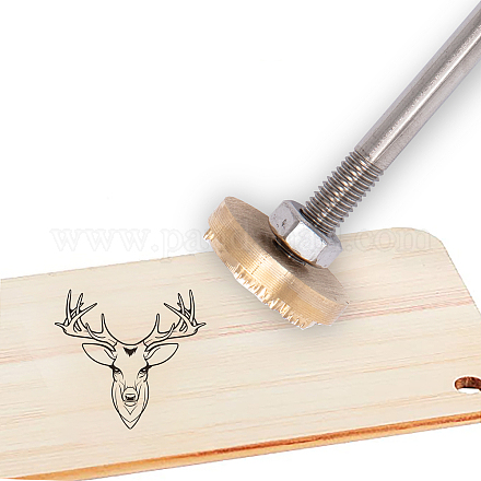 Superdant 30mm fer à marquer motif wapiti et fer à marquer barbecue avec tête remplaçable poignées en bois outils et accessoires de grillade AJEW-WH0113-15-173-1