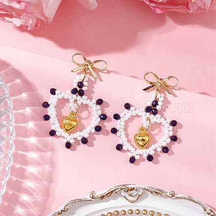 Стеклянные бусины EJEW-MZ00396-01-1