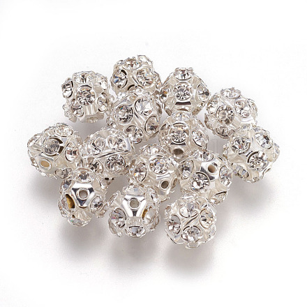 Cuivres clairs perles strass X-RB-A017-10mm-S-1