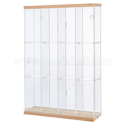 3-уровневый прозрачный акриловый органайзер для минифигурок с 4 сетками и деревом&nbsp;ODIS-WH0004-03B-1