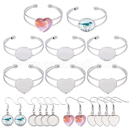 SUPERFINDINGS DIY Heart Bangle & Earring Making Finding Kit FIND-FH0003-47-1