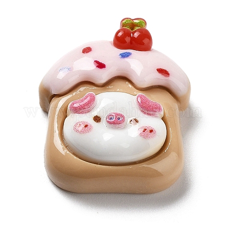 Pig Theme Opaque Resin Decoden Cabochons RESI-I057-A05-1