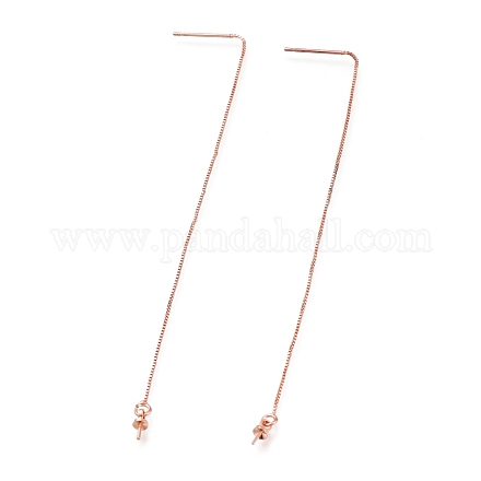 Brass Stud Earring Findings X-KK-O130-03RG-1