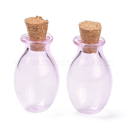 Adorno de botellas de corcho de vidrio ovalado AJEW-O032-03C-1