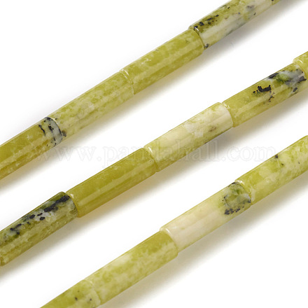 Brins de perles turquoise jaune naturel (jaspe) G-F247-18-1