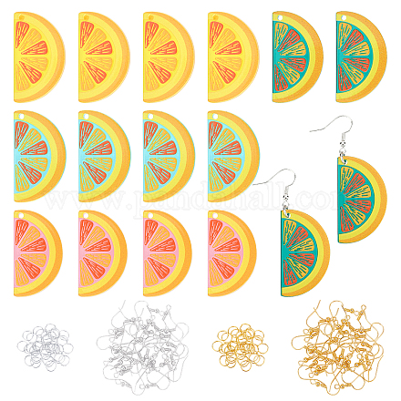 Olycraft kit per la creazione di orecchini pendenti con ciondolo arancione stampato in 3d per ragazze donne DIY-OC0007-70-1