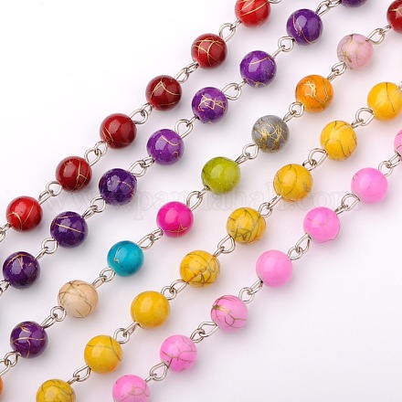 Handarbeit rund Ziehbank Acryl-Perlen-Ketten für Halsketten Armbänder machen AJEW-JB00050-1