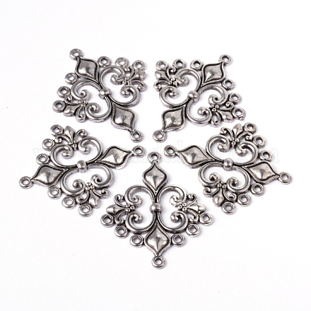 Antikem Silber tibetischen Stil Rhombus Kronleuchter Komponente Verbinder für baumeln Ohrring machen X-EA9734Y-NF-1