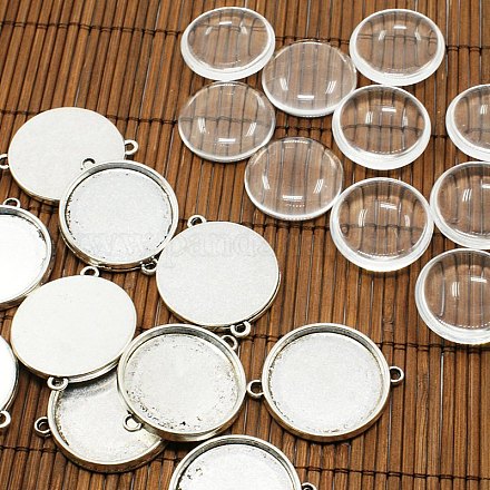 25mm Transparent Clear Domed Glass Cabochon Cover for Photo Connector Making TIBE-X0006-FF-1