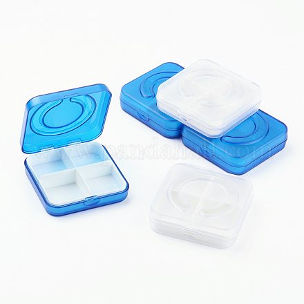 プラスチックのジュエリー製品  薬箱旅行  正方形  ミックスカラー  75x75x23mm CON-0433-1