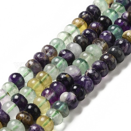 Natural Colorful Fluorite Beads Strands G-D481-19B-1