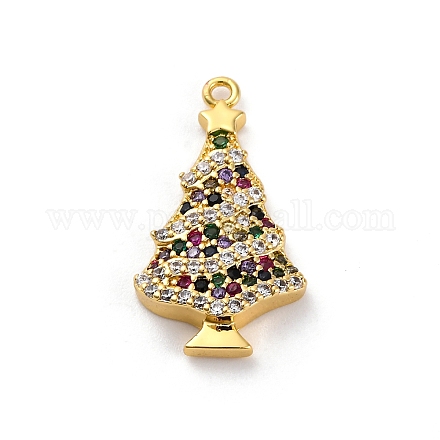 Рождественская серия латунные подвески с микропаве из кубического циркония KK-Q010-01G-05-1
