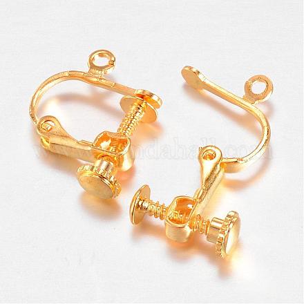 Brass Screw Clip Earring Converter KK-F0324-02G-1