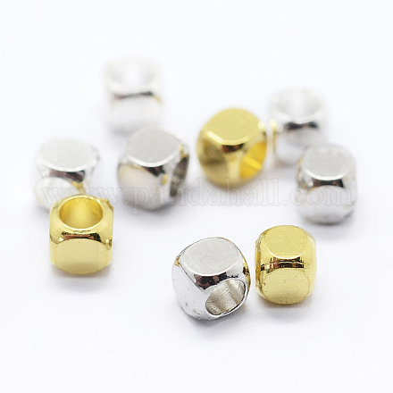 Cube Brass Spacer Beads KK-L015A-01-1
